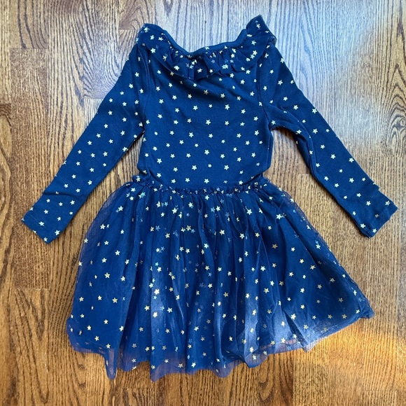 NEW Mini Boden Twirly Tulle Dress College Navy Gold Stars Girls 2-3 Years - Picture 2 of 13